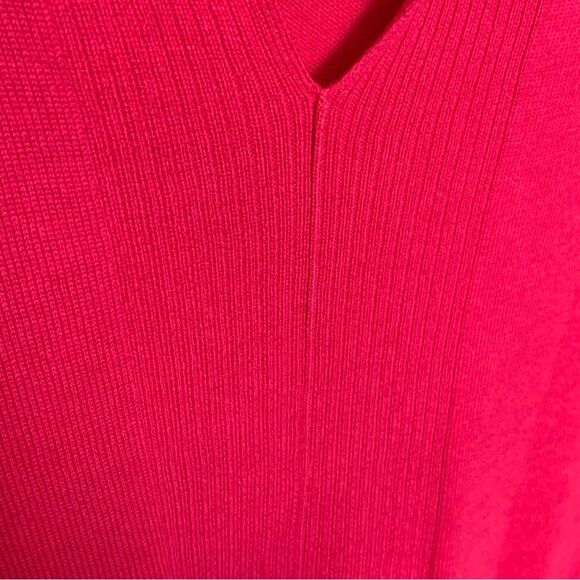 Isaac Mizrahi Live Pink Split Neck Short Sleeve Pullover Sweater Top Size Large - Picture 7 of 9